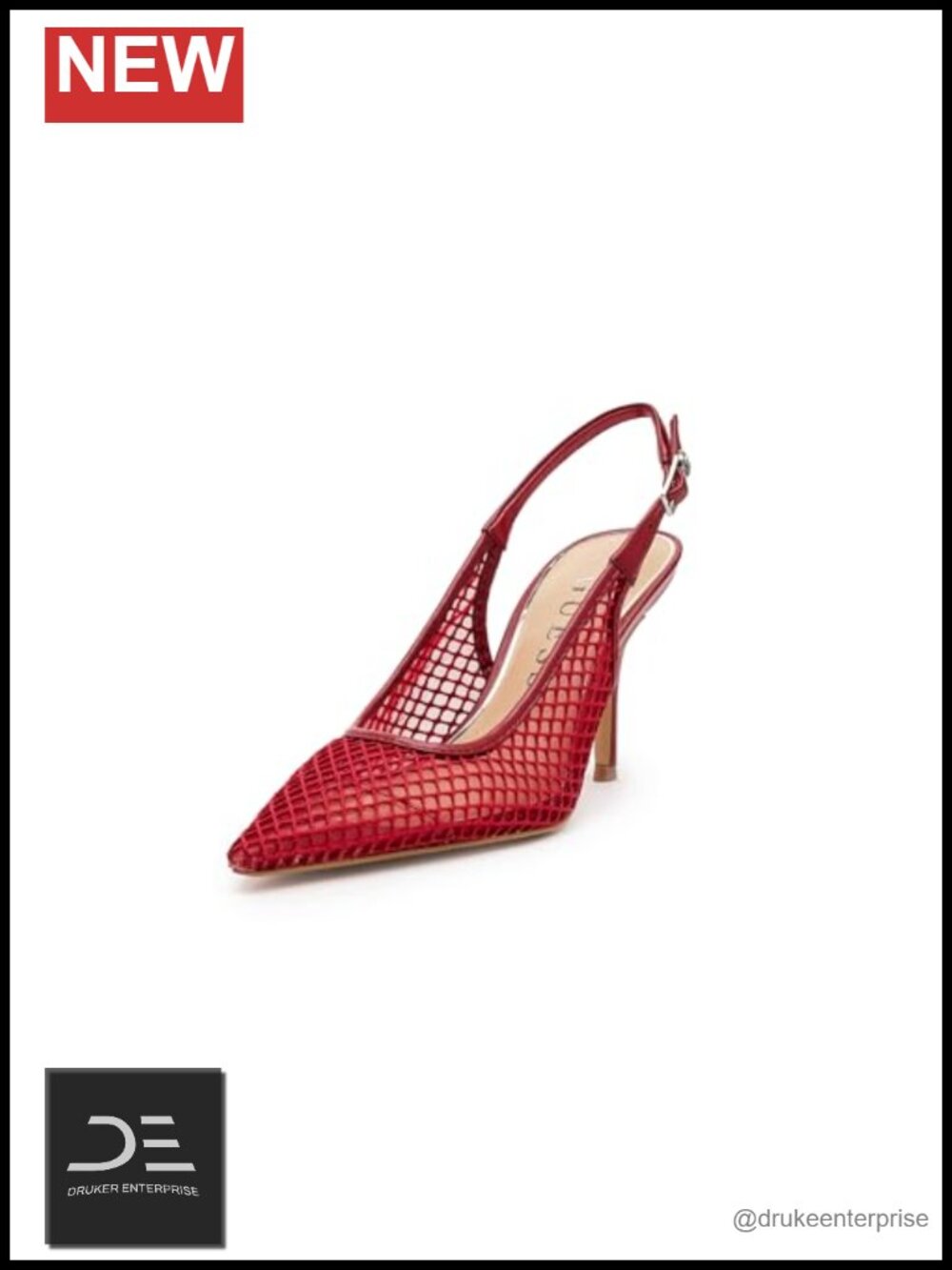 Chic Mesh Slingback Stiletto Heels Pointed Toe Pumps Women's